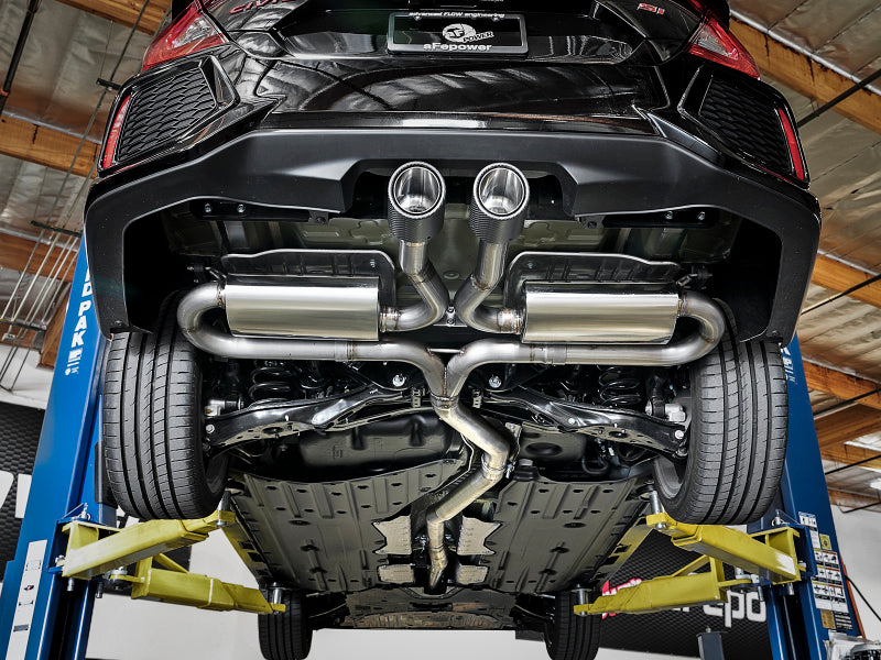aFe Takeda 3in 304 SS Cat-Back Exhaust System w/ Carbon Tips 2017+ Honda Civic Si (4dr) I4 1.5L (t)-thumbmail-2