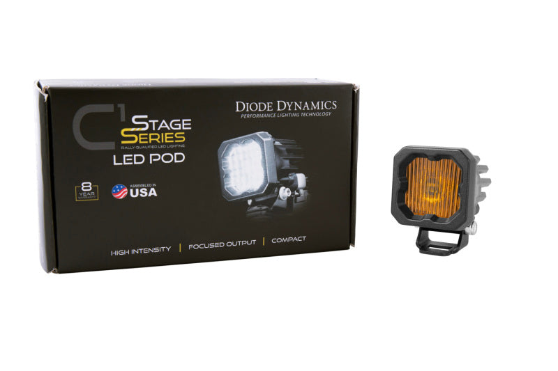 Diode Dynamics Stage Series C1 LED Pod - Yellow SAE Fog Standard ABL Each-thumbmail-3