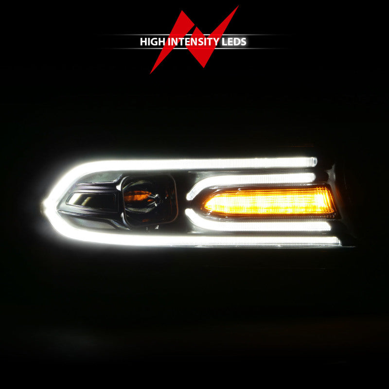 ANZO 2015-2018 Dodge Charger Projector Headlights Plank Style Black-thumbmail-2