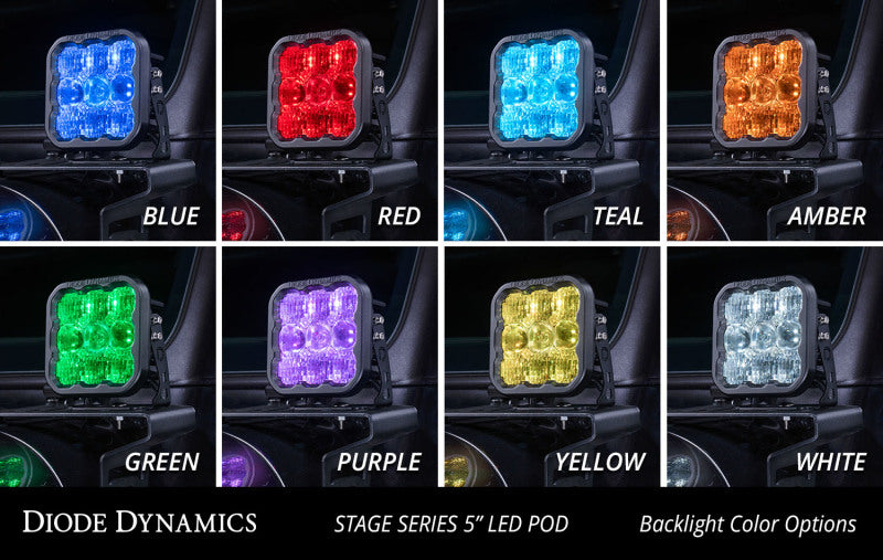 Diode Dynamics SS5 Sport Universal CrossLink 3-Pod Lightbar - Yellow Combo-thumbmail-4