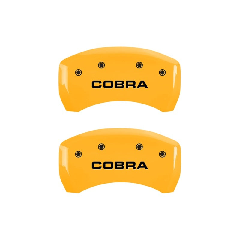 MGP Rear set 2 Caliper Covers Engraved Rear Cobra Yellow finish black ch-thumbmail-2