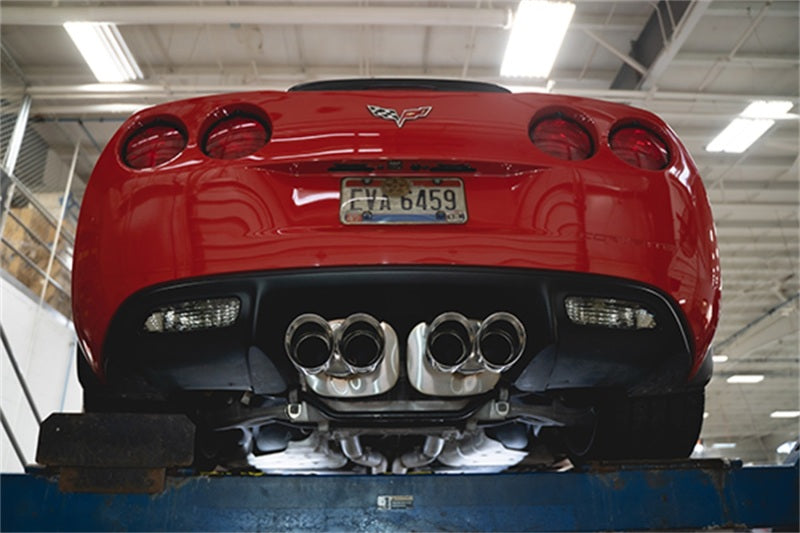 Corsa 06-13 Chevy Corvette C6 Z06 7.0L / 09-13 ZR1 6.2L Polished AxleBack Exhaust w/4.5in Twin Tips-thumbmail-3