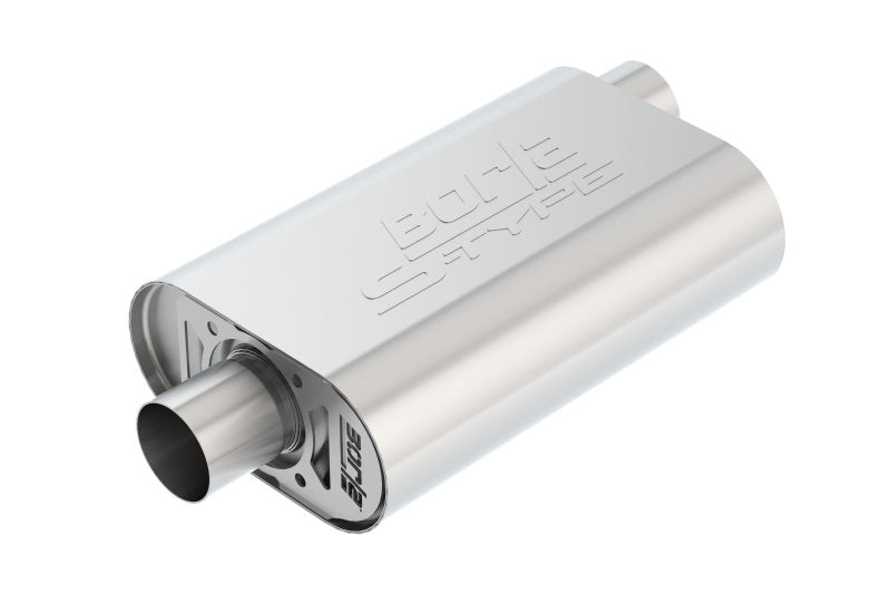 Borla CrateMuffler SBC Hot 350/383 2.5 inch Offset/Center 14in x 4.35in x 9in Oval Muffler-thumbmail-2