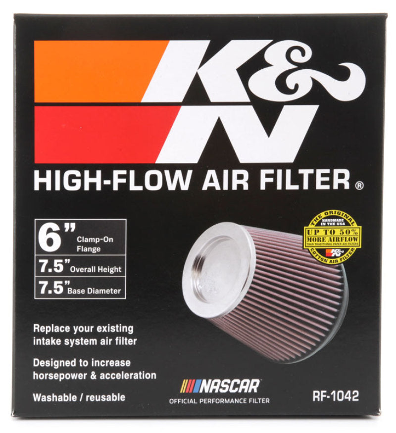 K&N Round Tapered Universal Air Filter 6in Flange ID x 7.5in Base OD x 5in Top OD x 6.5in Height-thumbmail-8