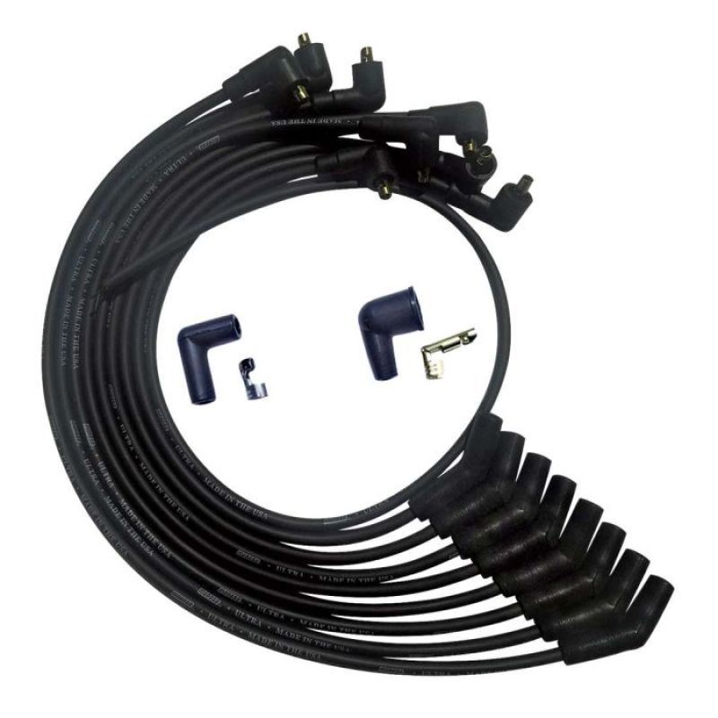 Moroso SB Ford 260289302 135 Deg Plug End Non-HEI Unsleeved Ultra Spark Plug Wire Set - Black-thumbmail-1