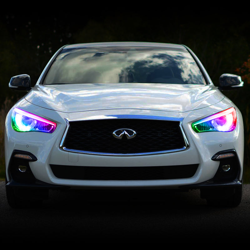 Oracle 14-21 Infiniti Q50 RGB+W Headlight Halo Upgrade Kit - ColorSHIFT w/o Controller-thumbmail-3