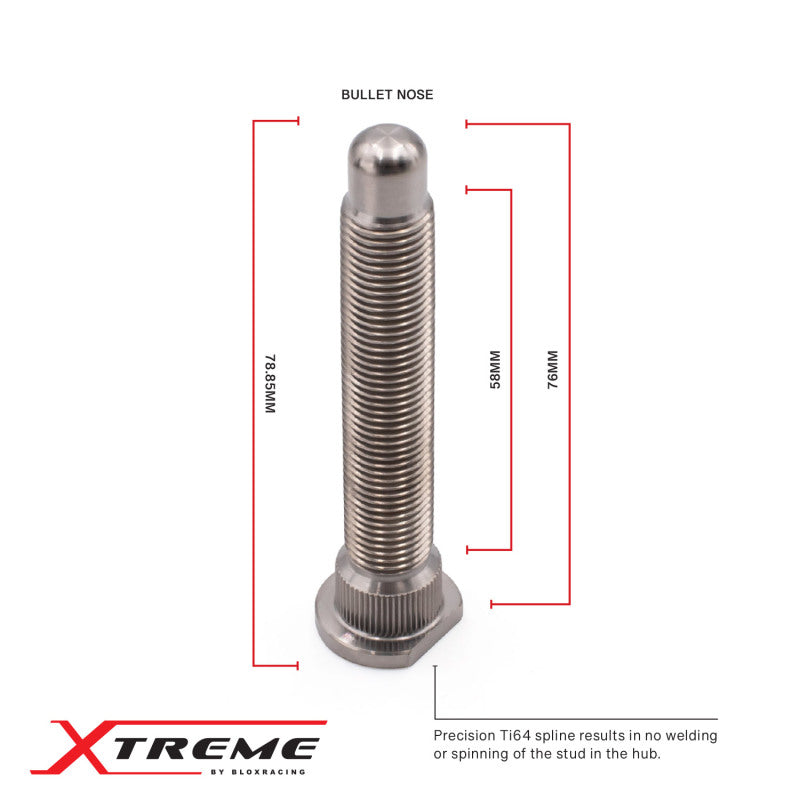 BLOX Racing Honda Xtreme Titanium Wheel Studs 12 x 1.50mm - Single-thumbmail-2