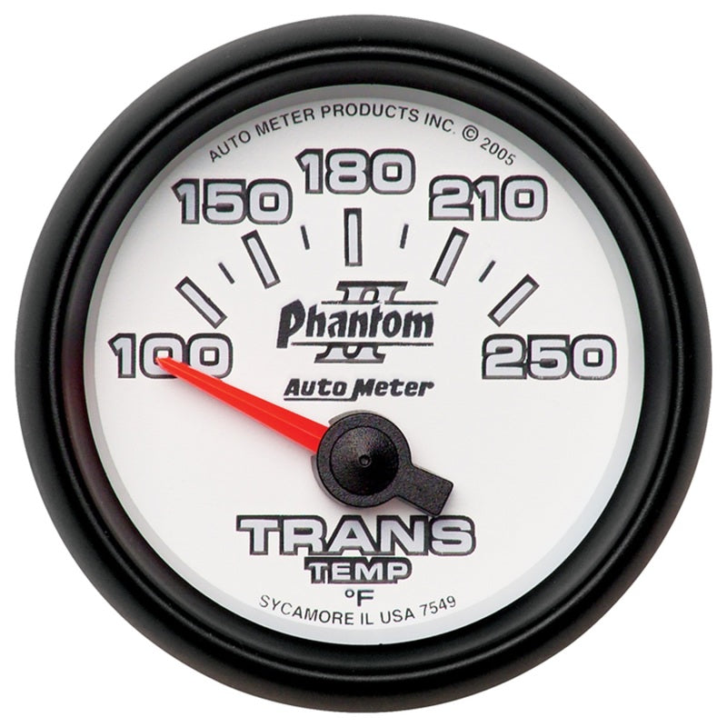 Autometer Phantom II 52.4mm Shortl Sweep Electronic 100-350 Def F Transmission Temperature Gauge-thumbmail-1