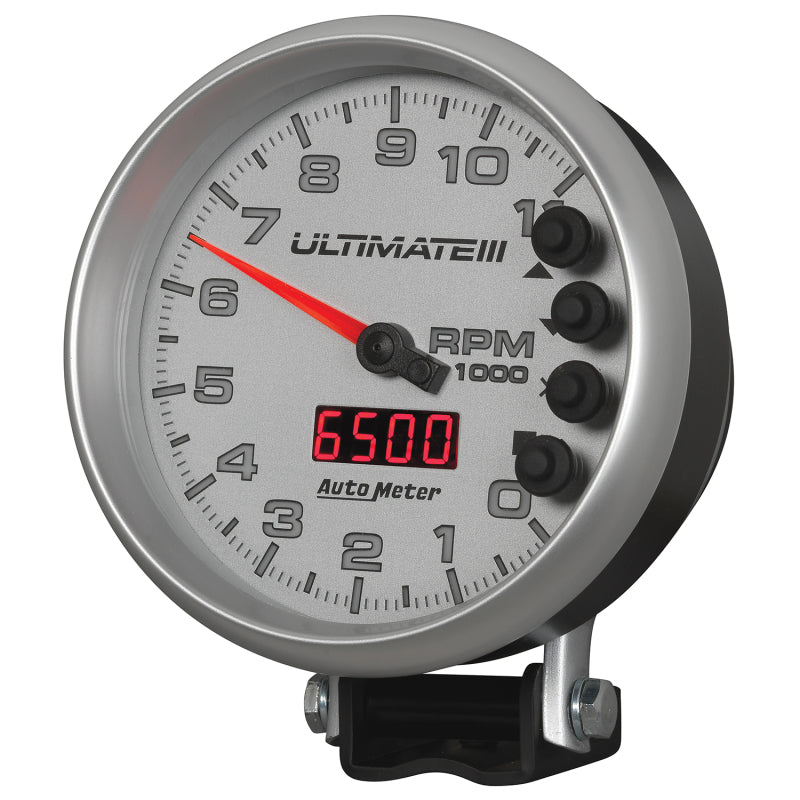 Autometer 5 inch Ultimate III Playback Tachometer 11000 RPM - Silver-thumbmail-5