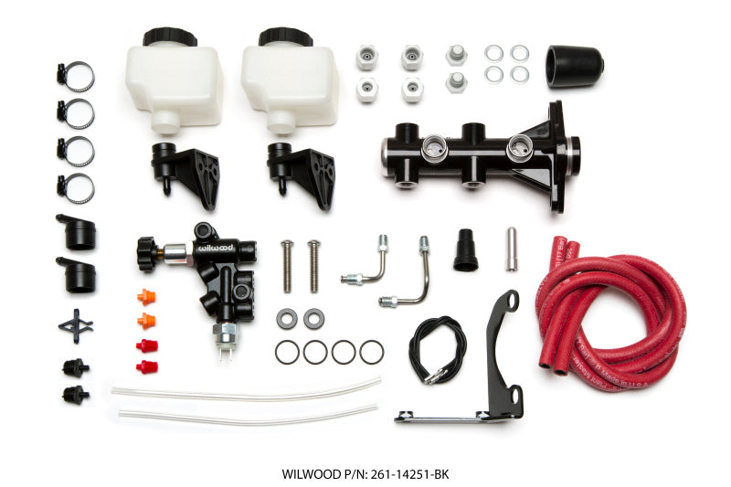 Wilwood Tandem Remote M/C Kit w L/H Brkt & Prop Valve - 1in Bore Black-thumbmail-2