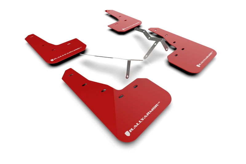Rally Armor 2022 Honda Civic (Incl. Si/Sport/Touring) Red UR Mud Flap w/ White Logo-thumbmail-3