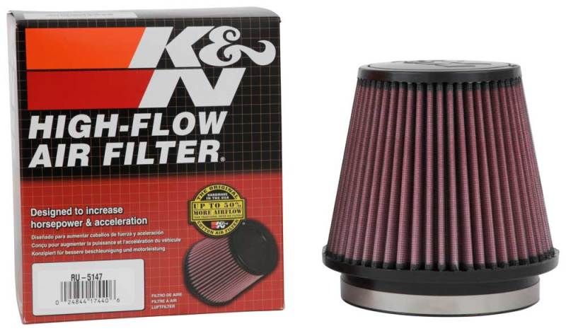 K&N Filter Universal Rubber Filter 5in Flange 6.5in Base 4.5in Top 5.5in Height-thumbmail-10