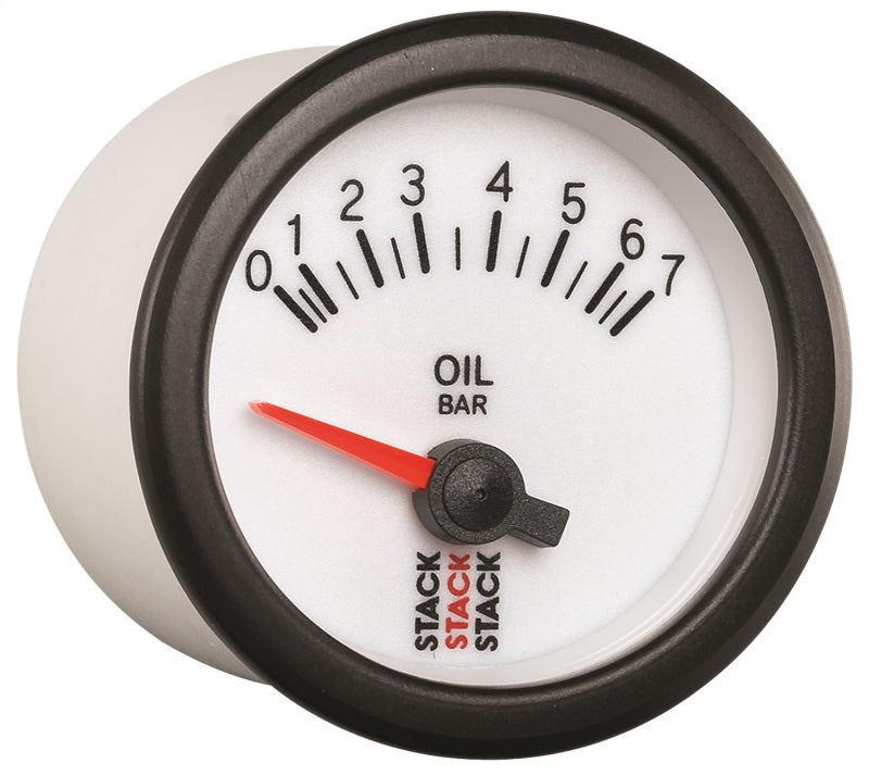 Autometer Stack 52mm 0-7 Bar M10 Male Electric Oil Pressure Gauge - White-thumbmail-3