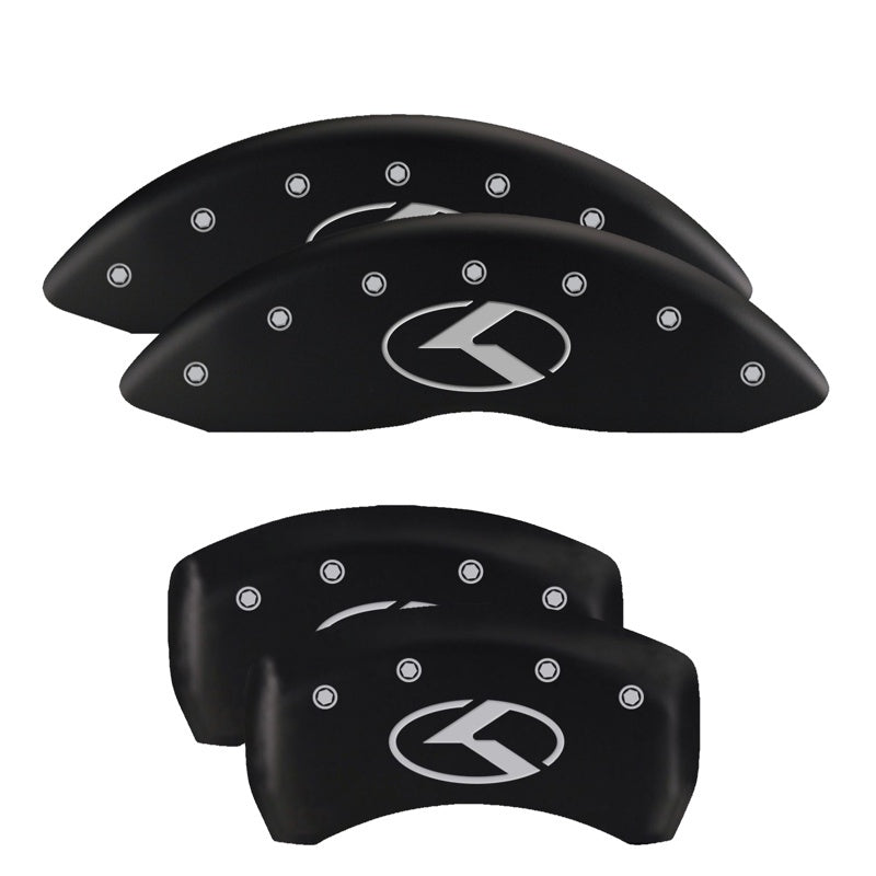 MGP 4 Caliper Covers Engraved Front & Rear MGP Red Finish Silver Characters 2018 Genesis G80-thumbmail-1