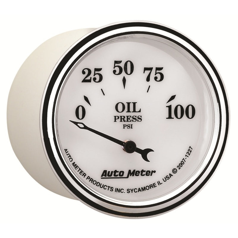 AutoMeter Gauge Oil Press 2-1/16in. 100PSI Elec Old Tyme White II-thumbmail-4