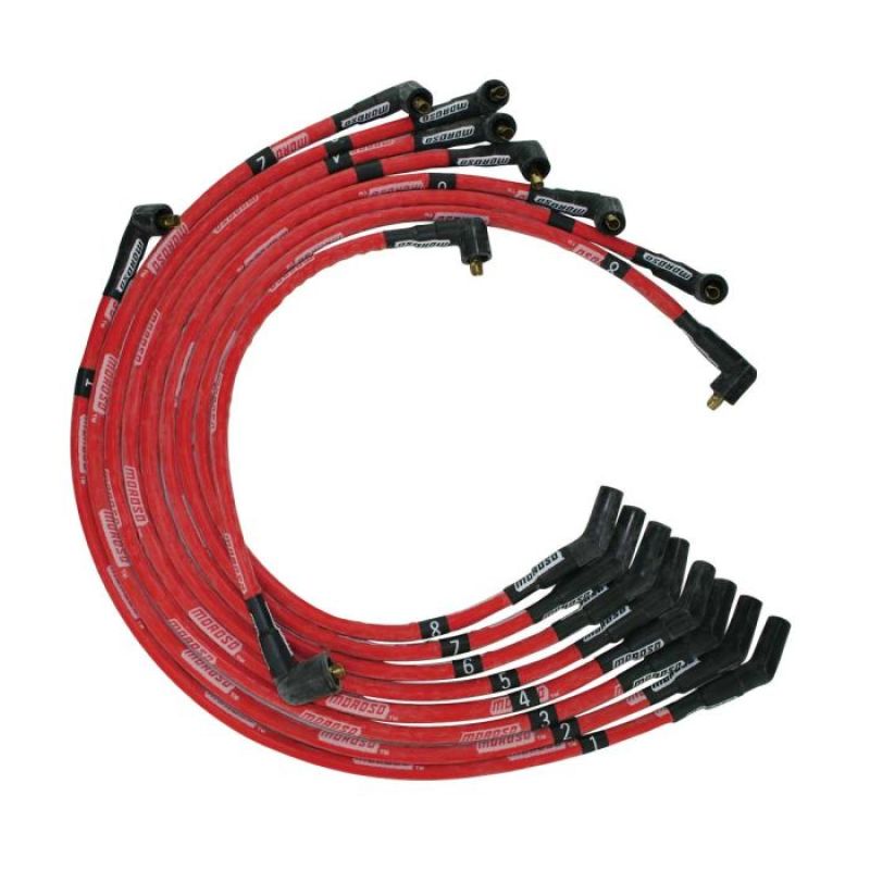 Moroso Ford 351C/390/429/460 Sleeved Non-HEI 135 Boots Ultra Spark Plug Wire Set - Red-thumbmail-1
