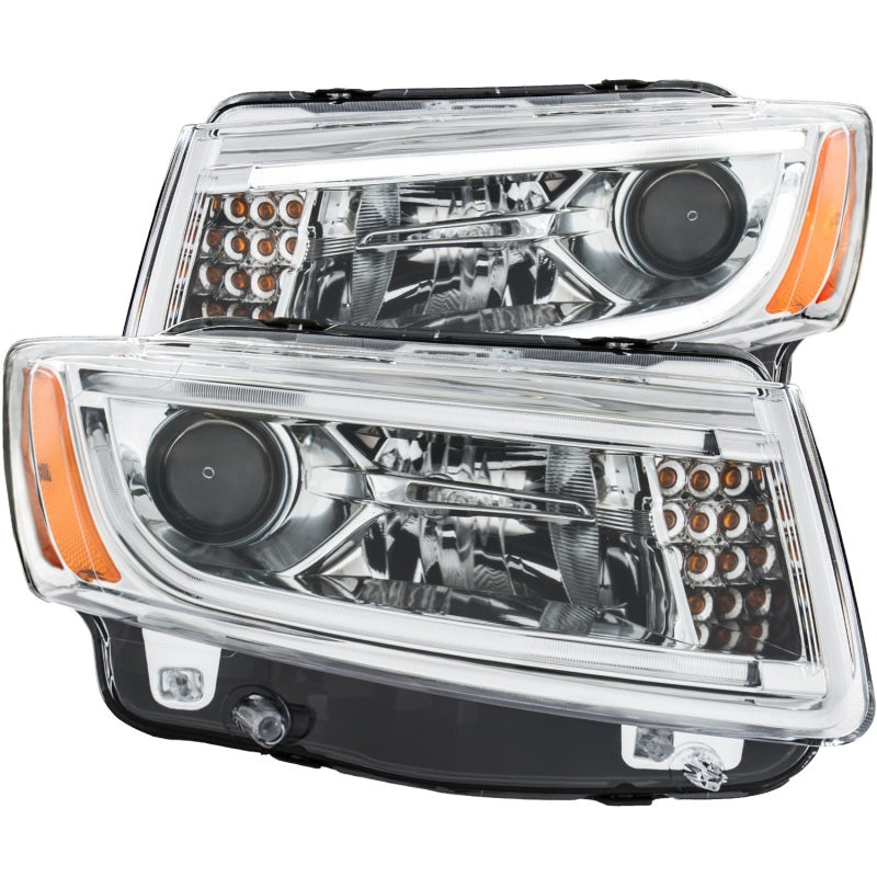 ANZO 2014-2015 Jeep Grand Cherokee Projector Headlights w/ Plank Style Design Chrome-thumbmail-1