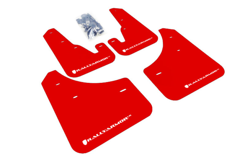 Rally Armor 04-09 Mazda3/Speed3 Red UR Mud Flap w/ White Logo-thumbmail-1