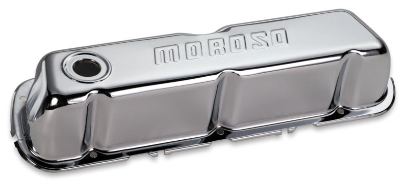 Moroso Ford 302/351W Valve Cover - w/o Baffles - Stamped Steel Chrome Plated - Pair-thumbmail-1