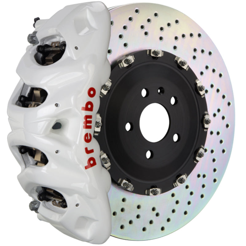 Brembo 16 C450 AMG/17-21 C43 AMG Front GT BBK 6 Piston Cast 380x34 2pc Rotor Drilled- White-thumbmail-1