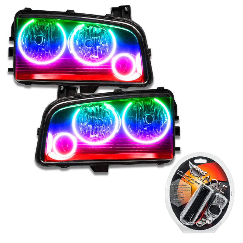 Oracle 05-10 Dodge Charger SMD HL (Non-HID) - Triple Halo - ColorSHIFT-thumbmail-4