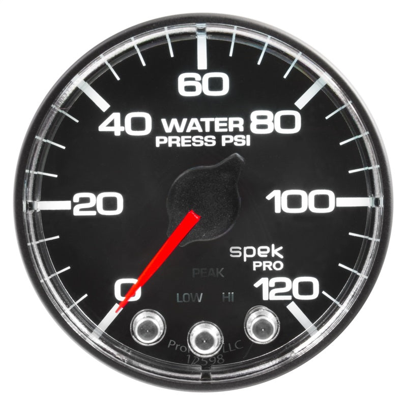 Autometer Spek-Pro Gauge Water Press 2 1/16in 120psi Stepper Motor W/Peak & Warn Blk/Chrm-thumbmail-1