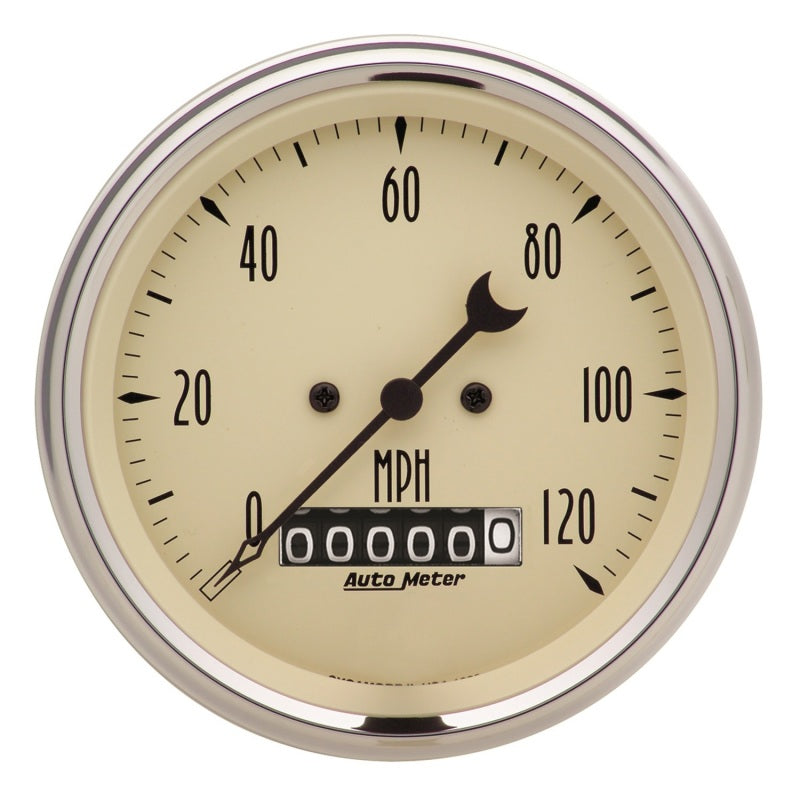 Autometer Antique Beige 5 Piece Kit 3-3/8in & 2-1/16 Elec. Speedometer Gauges-thumbmail-2