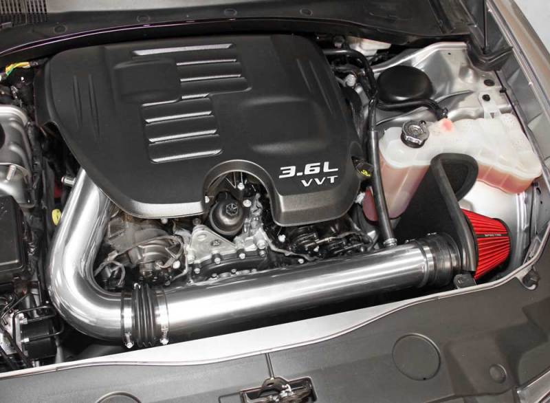 Spectre 11-17 Challenger/Charger 3.6L Air Intake Kit - Polished w/Red Filter-thumbmail-3