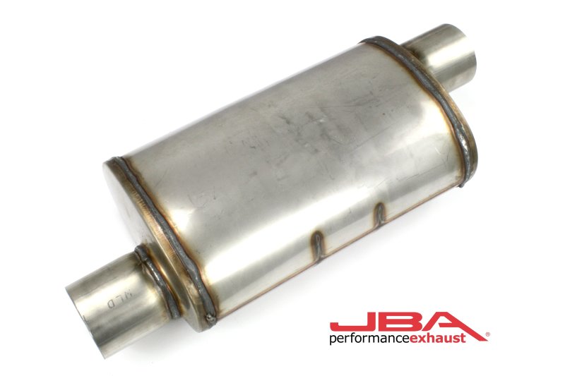 JBA Universal Chambered Style 304SS Muffler 14x8x5 3in Inlet Diameter Offset/Offset-thumbmail-2