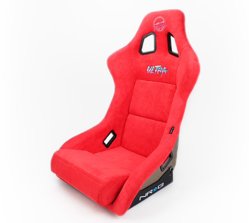 NRG FRP Bucket Seat ULTRA Edition - Large (Red Alcantara/Gold Glitter Back)-thumbmail-4