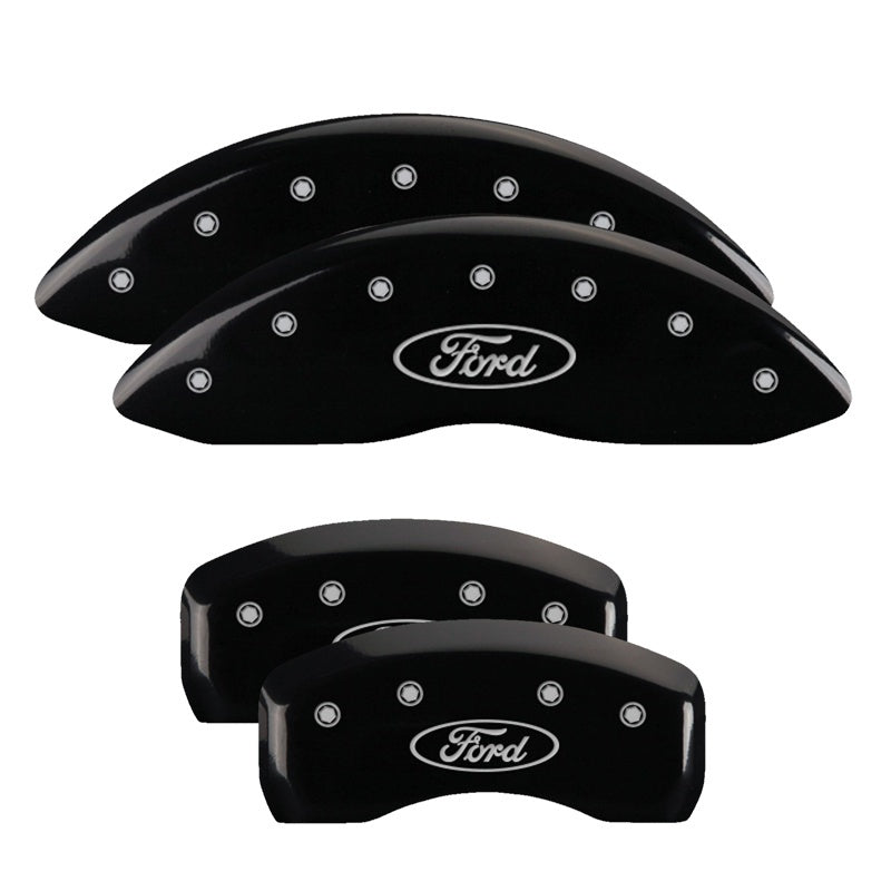 MGP 4 Caliper Covers Engraved Front & Rear Oval logo/Ford Black finish silver ch-thumbmail-2