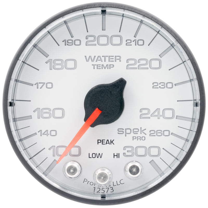 Autometer Spek-Pro Gauge Water Temp 2 1/16in 300f Stepper Motor W/Peak & Warn Wht/Blk-thumbmail-1