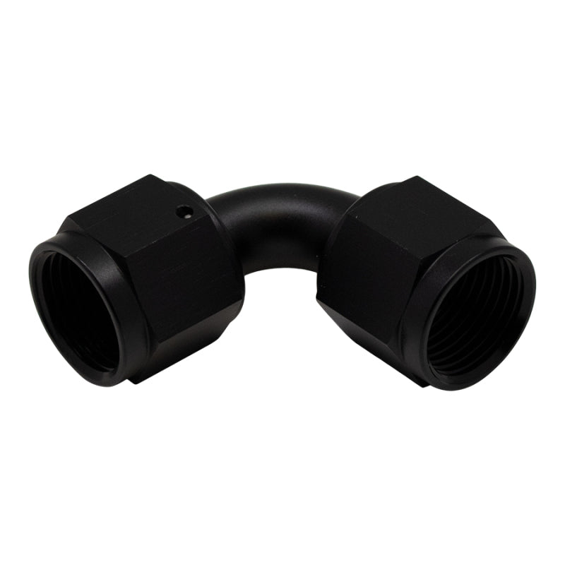DeatschWerks 8AN Flare Female Swivel 90-Degree to 8AN Flare Female Swivel - Anodized Matte Black-thumbmail-1