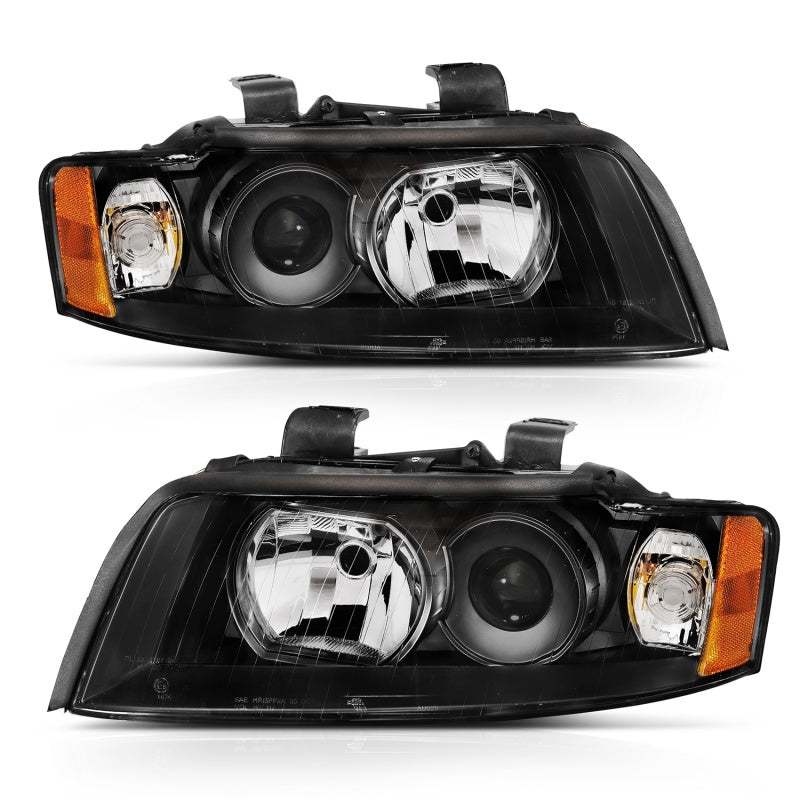 ANZO 2002-2005 Audi A4 Projector Headlight Black G2 (Halogen Type)-thumbmail-2