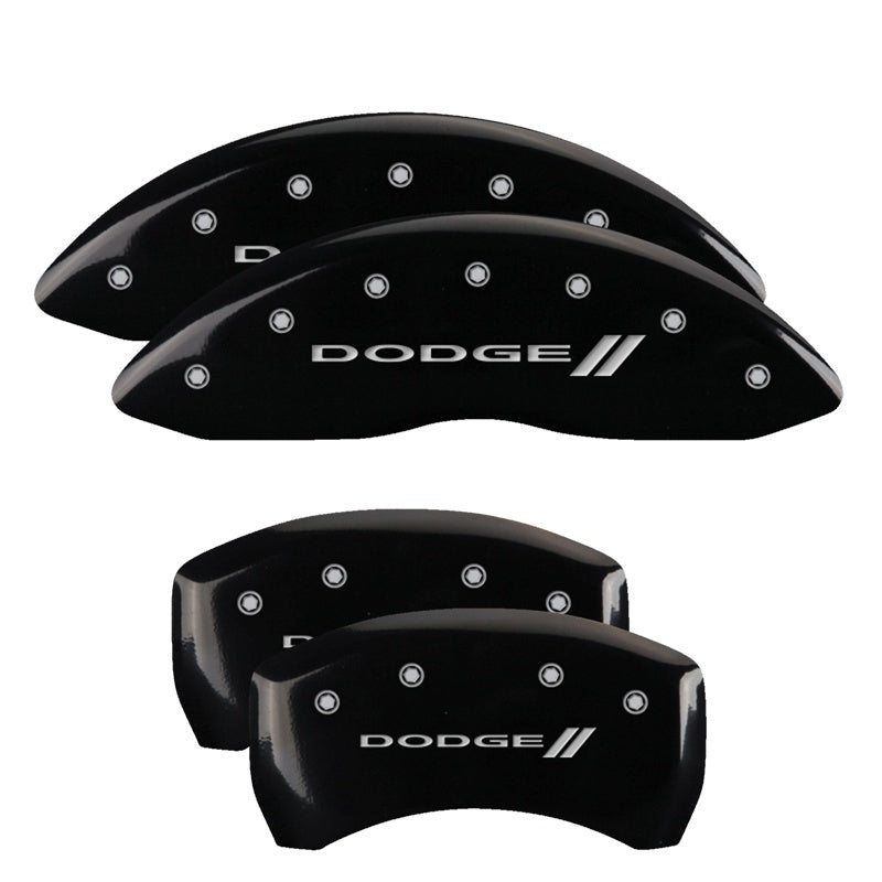 MGP 4 Caliper Covers Engraved Front & Rear MOPAR Black finish silver ch-thumbmail-1
