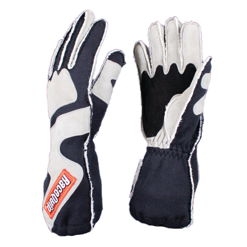 RaceQuip SFI-5 Gray/Black Medium Outseam w/ Closure Glove-thumbmail-1