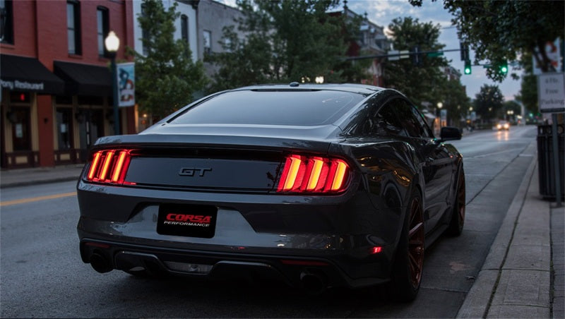 Corsa 2015 Ford Mustang GT 5.0 3in Cat Back Exhaust Black Dual Tips (Sport)-thumbmail-3