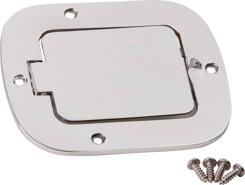 Kentrol 77-95 Jeep CJ/Wrangler YJ Billet Style Gas Hatch - Polished Silver-thumbmail-1