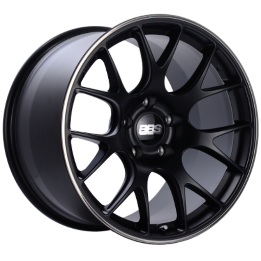 BBS CH-R 19x9.5 5x112 ET35 Satin Black Polished Rim Protector Wheel -82mm PFS/Clip Required