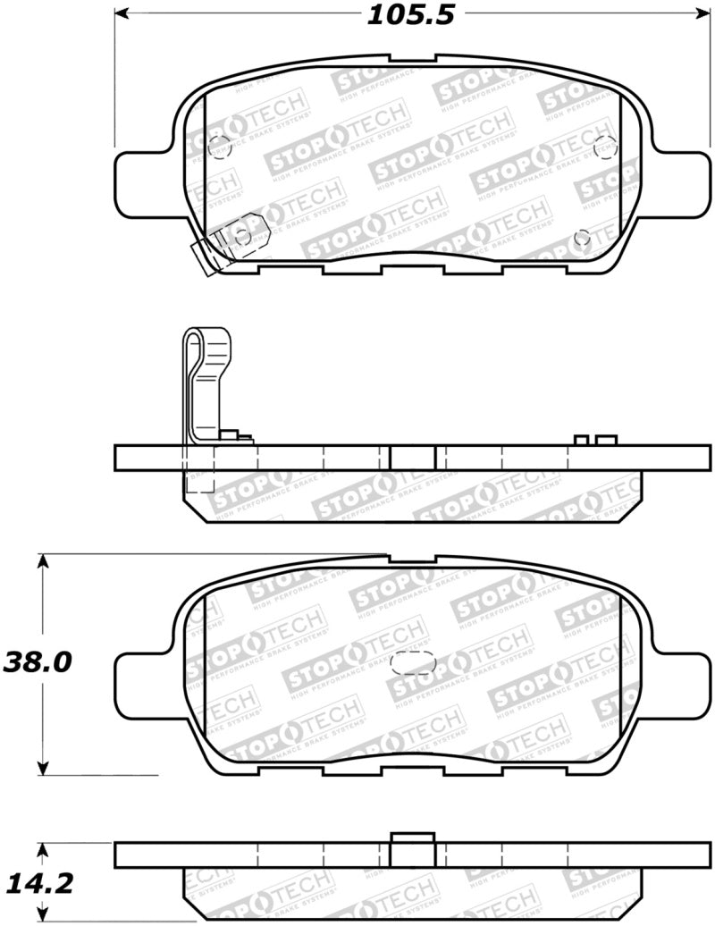 StopTech Sport Performance 10-17 Nissan 370Z Rear Brake Pads-thumbmail-1