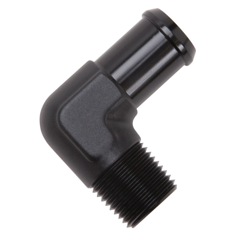 Edelbrock Hose End 90-Deg 1/2In NPT to 3/4In Barb Black Anodize-thumbmail-4