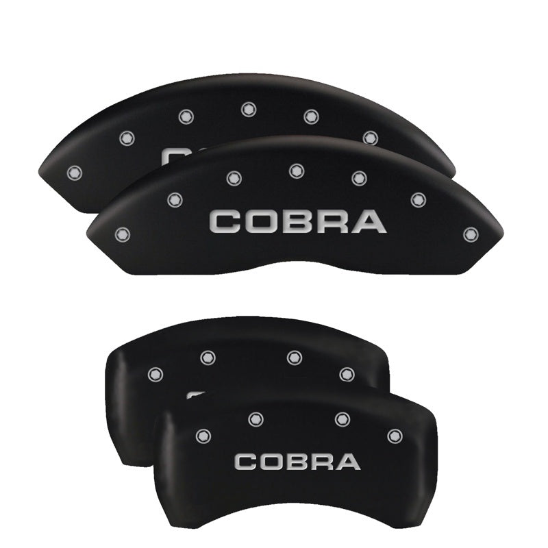 MGP 4 Caliper Covers Engraved Front Mustang Engraved Rear Bar & Pony Black finish silver ch-thumbmail-2
