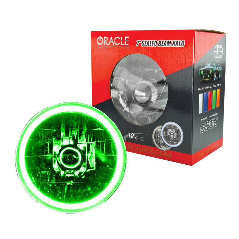 Oracle Pre-Installed Lights 7 IN. Sealed Beam - Green Halo-thumbmail-1