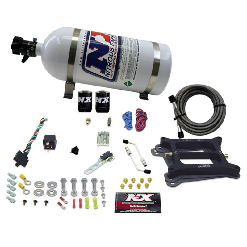 Nitrous Express 4150 4-BBL/Gasoline Nitrous Kit (100-500HP) w/10lb Bottle-thumbmail-1