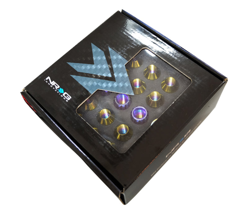 NRG 200 Series M12 X 1.5 Titanium Lug Nut Set - 21 Pc w/Lock Key Socket - Neochrome-thumbmail-3