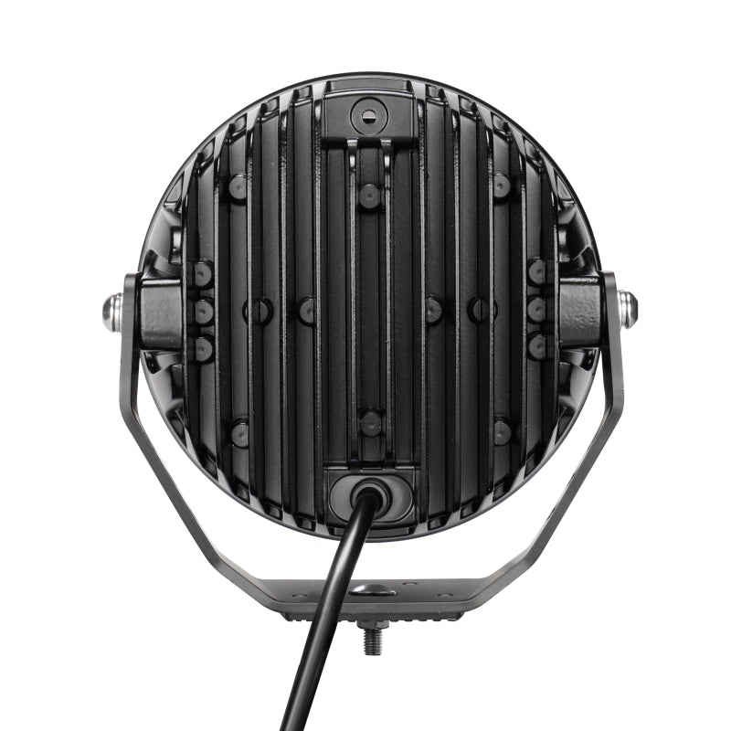 Go Rhino Xplor Blackout Series Round LED Driving Light w/DRL (Surface/Threaded Stud Mnt) 7in. - Blk-thumbmail-8
