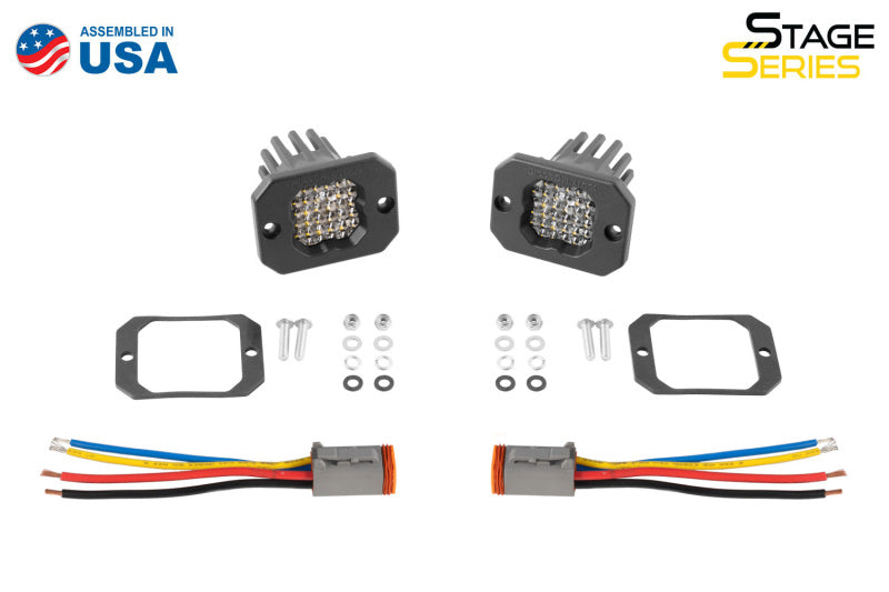 Diode Dynamics Stage Series C1R - White Flood Flush Mount LED Pod (Pair)-thumbmail-2