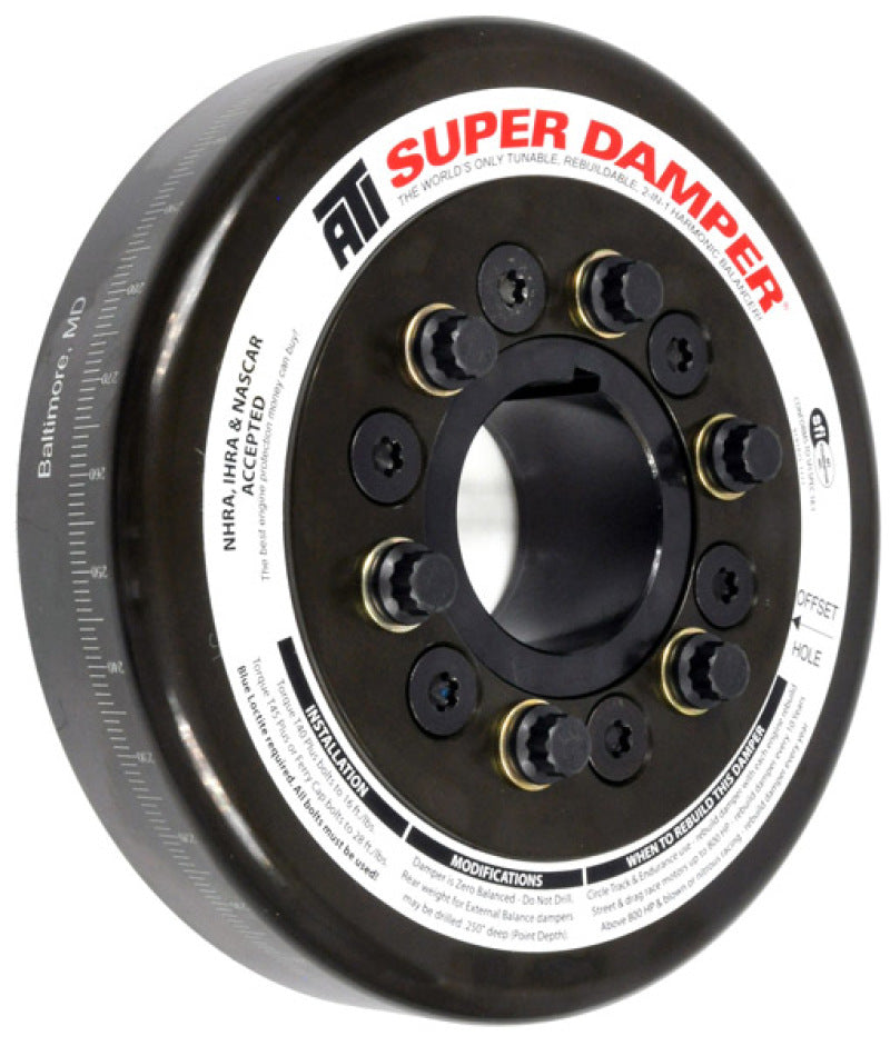 ATI Damper - 7.074in - Steel - John Deere 466/619 Tractor - Chevy Front - 3 Ring - Diesel-thumbmail-1