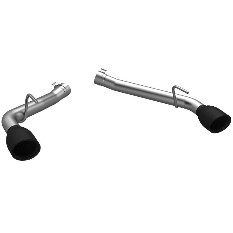 QTP 10-13 Chevrolet Camaro SS 6.2L 304SS Eliminator Muffler Delete Axle Back Exhaust w/4.5in Blk Tip-thumbmail-1
