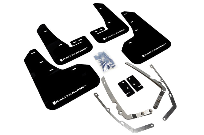 Rally Armor 15-21 VW Golf/GTI/TSI Black UR Mud Flap w/ White Logo-thumbmail-1